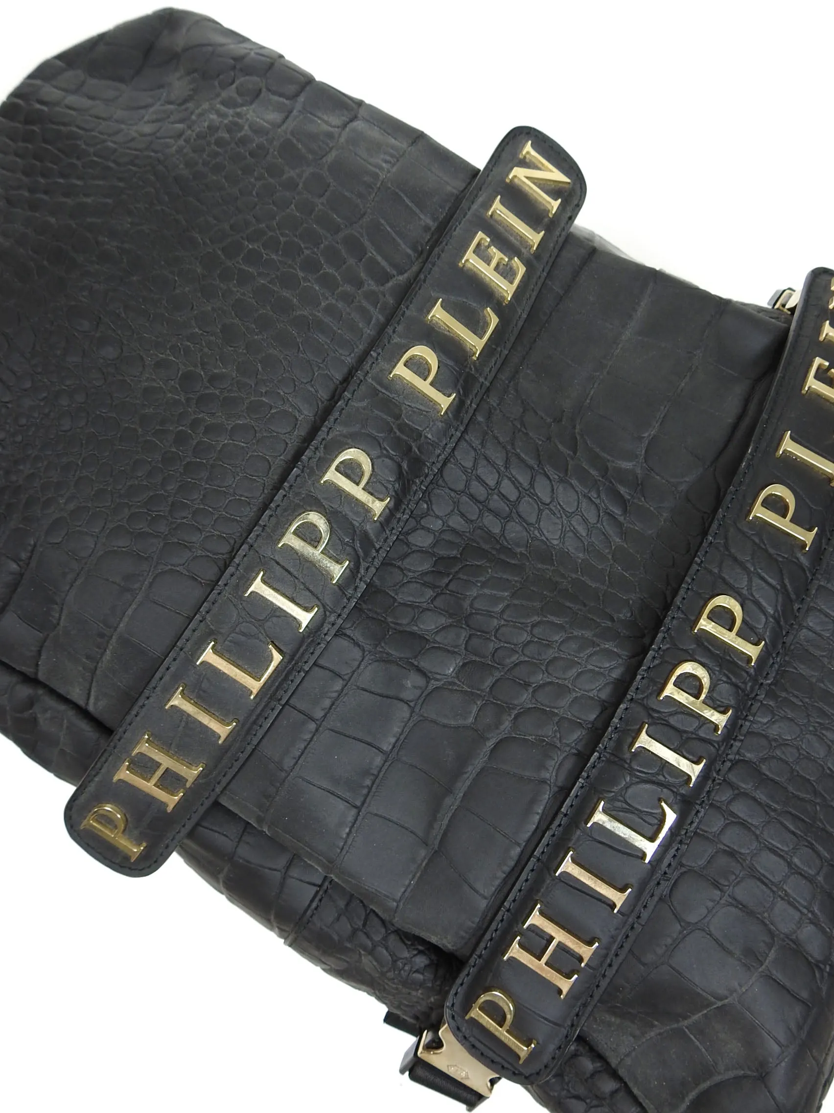Philipp Plein Embossed Leather Backpack