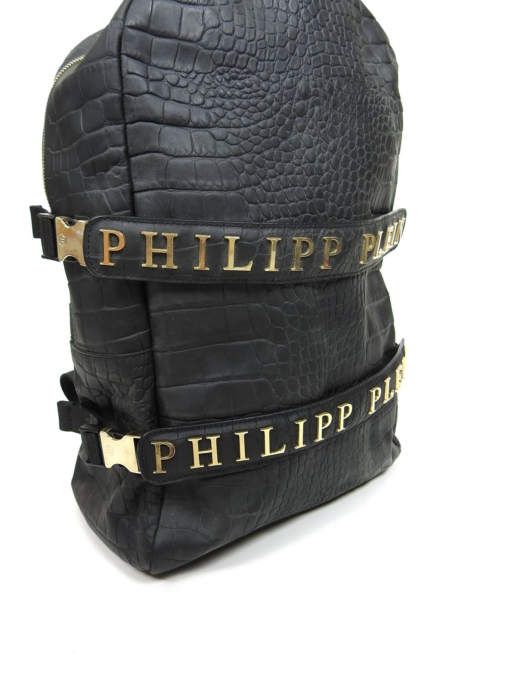 Philipp Plein Embossed Leather Backpack