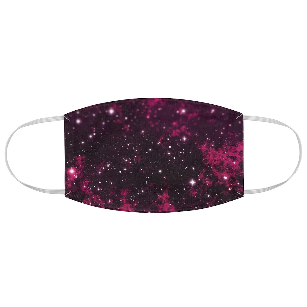 Pink Galaxy Printed Cloth Fabric Face Mask Colorful Outer Space