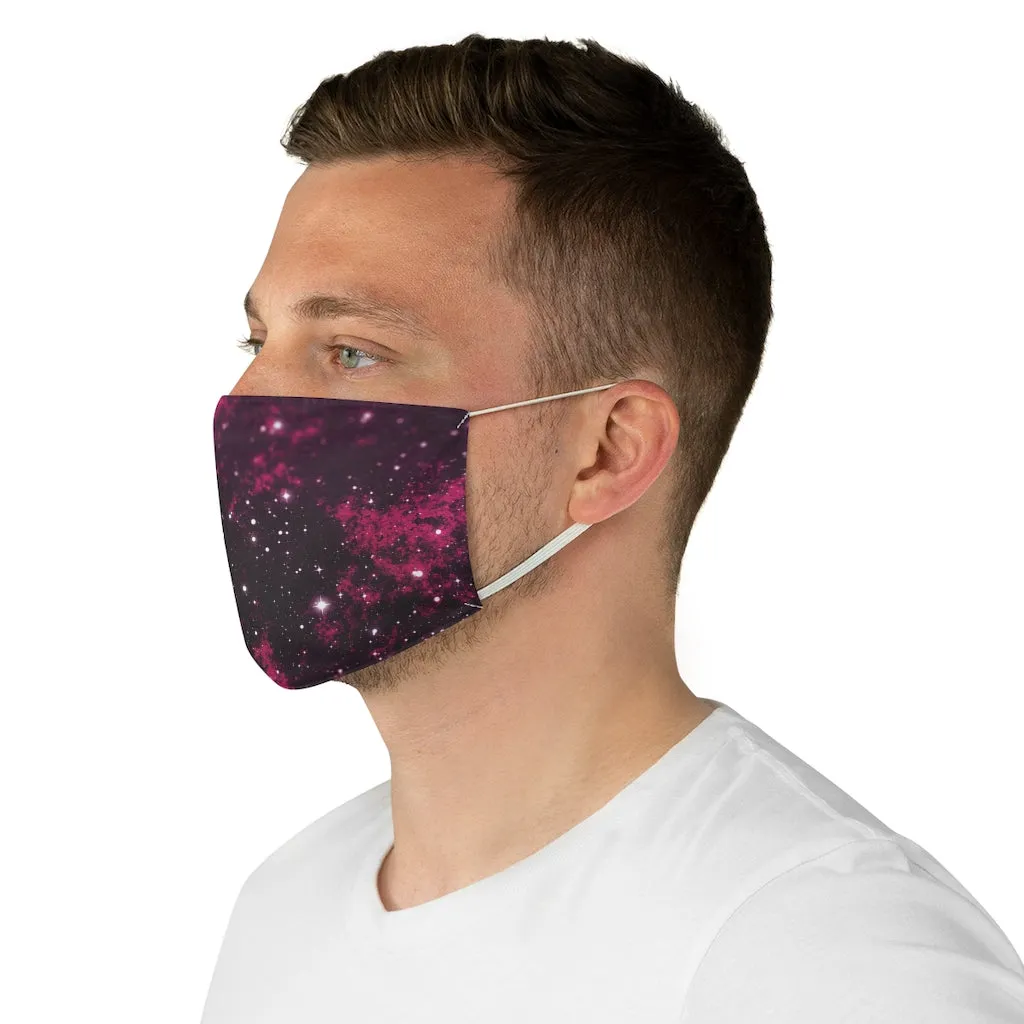 Pink Galaxy Printed Cloth Fabric Face Mask Colorful Outer Space