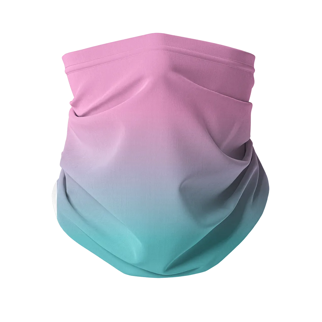 Pink Teal Gradient Neck Gaiter/Face Mask