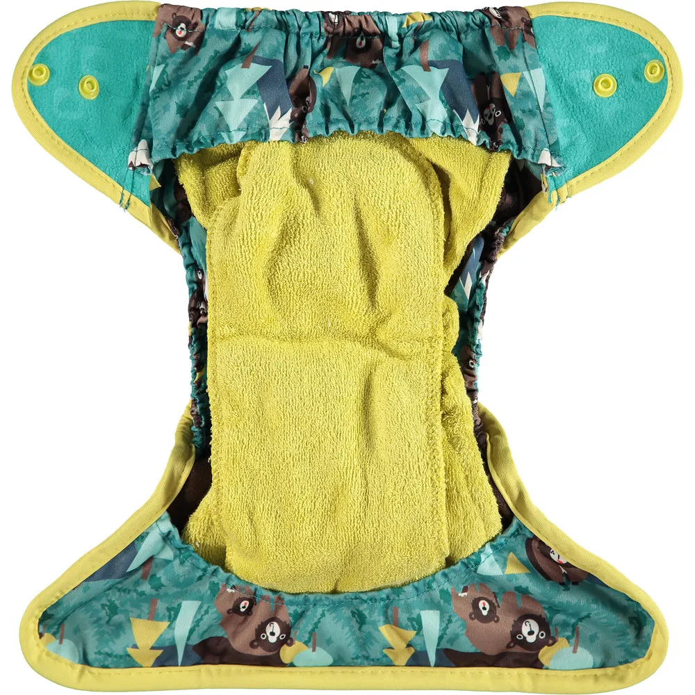 Pop-In Single Printed Nappy Bamboo Popper Bear