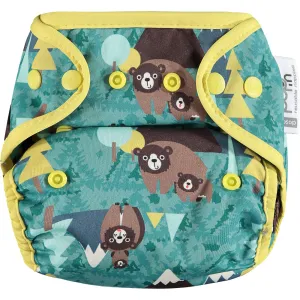 Pop-In Single Printed Nappy Bamboo Popper Bear