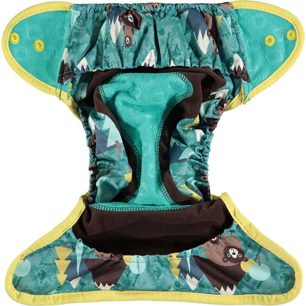 Pop-In Single Printed Nappy Bamboo Popper Bear