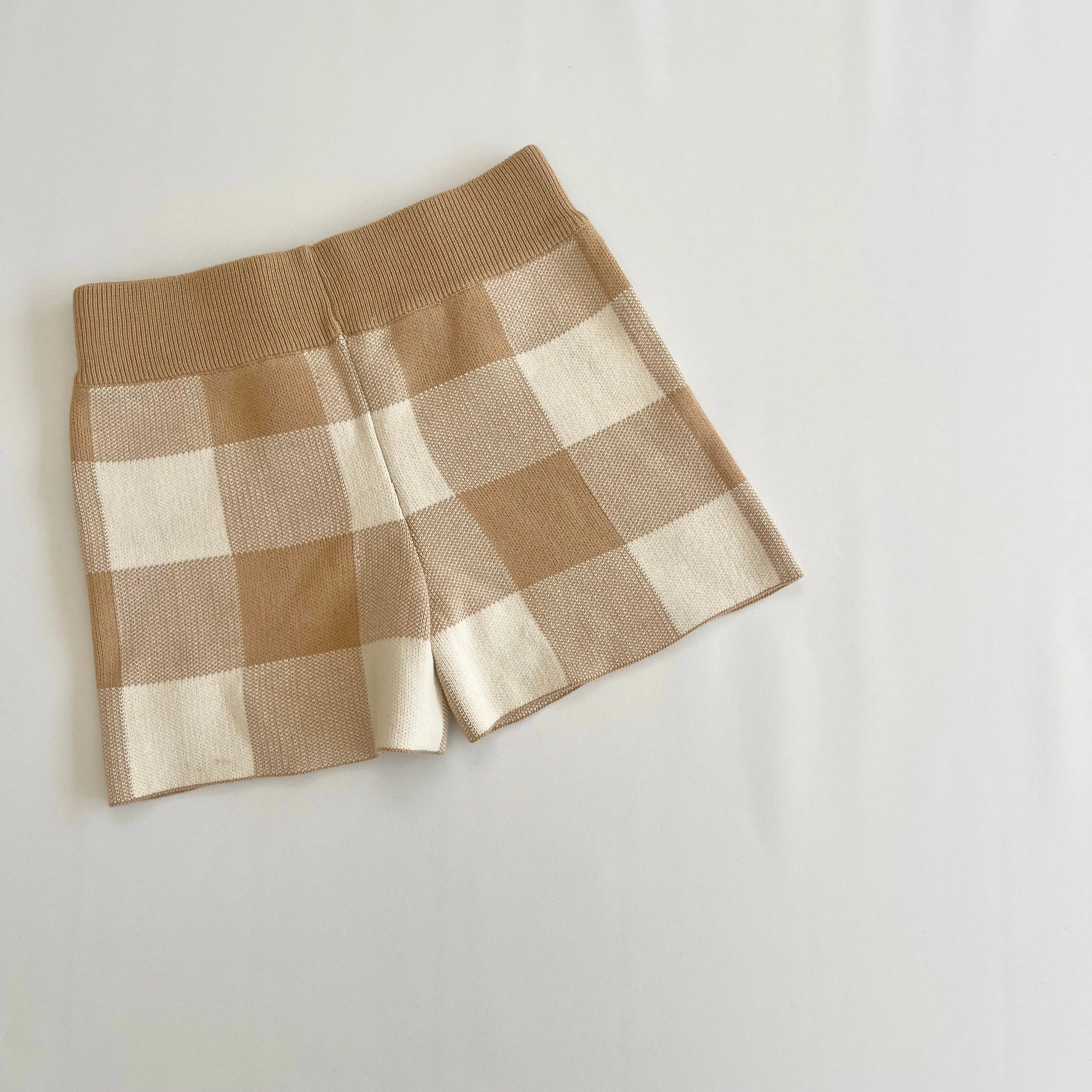 Quinn Checked Cotton Knit Shorts