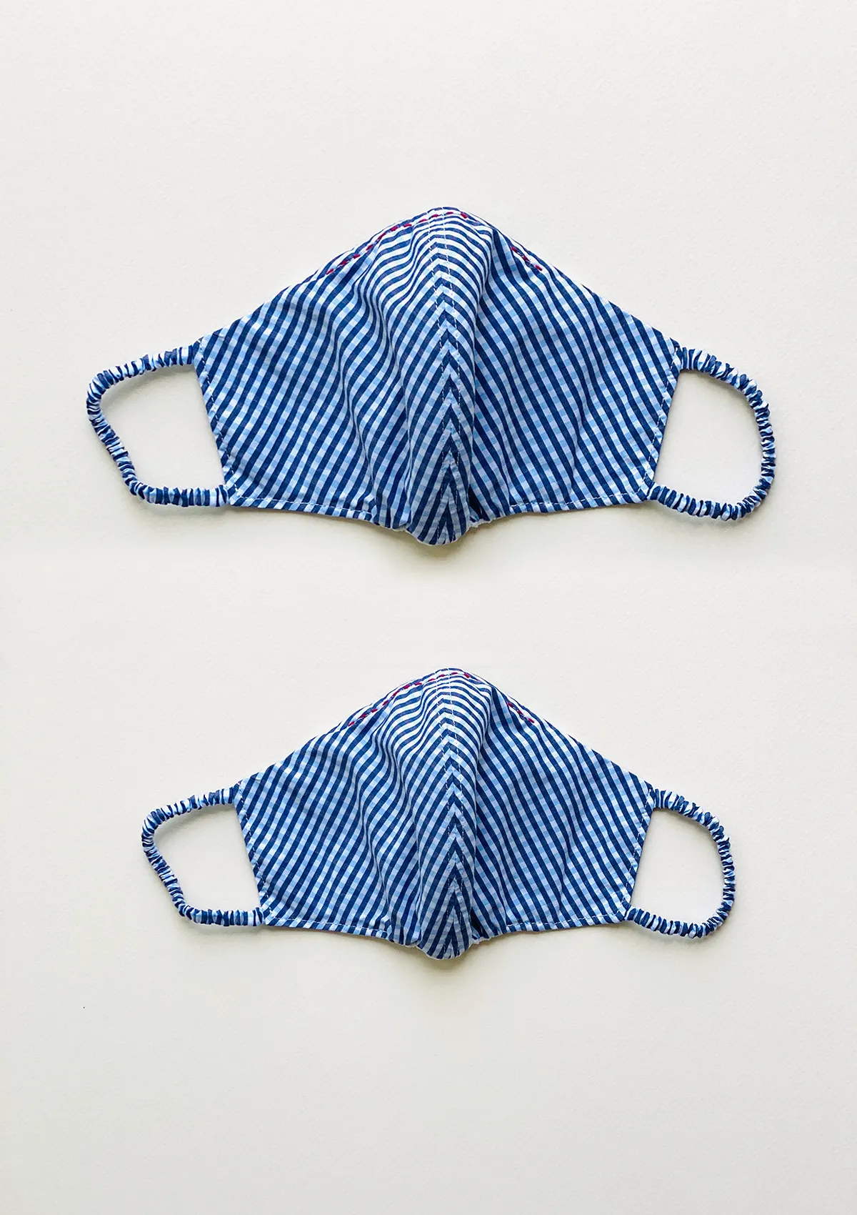 "Be Safe. Be Kind" Printed Heirloom Mask - Blue Checks