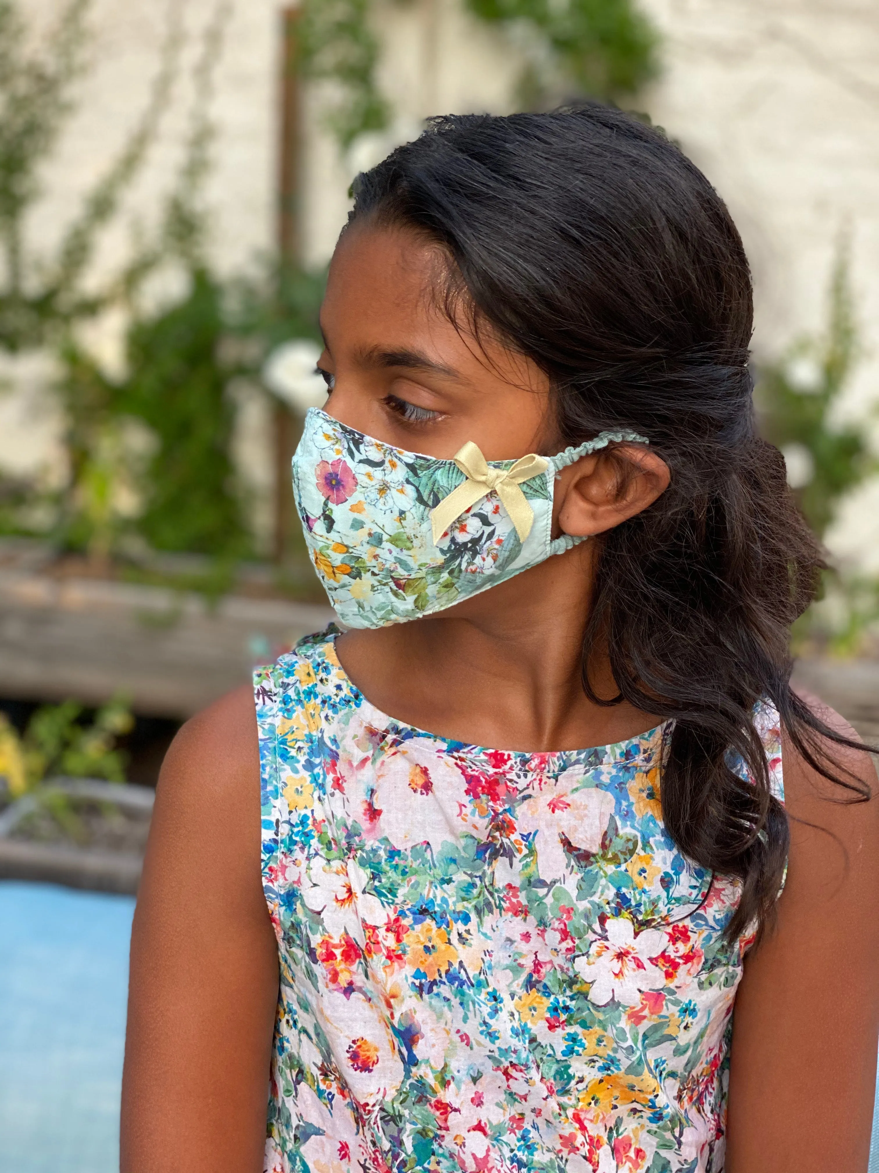 "Be Safe. Be Kind" Printed Heirloom Mask - Botanical Vines