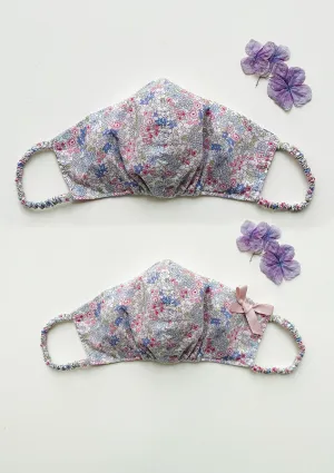 "Be Safe. Be Kind" Printed Heirloom Mask - Flower Garden, Pink