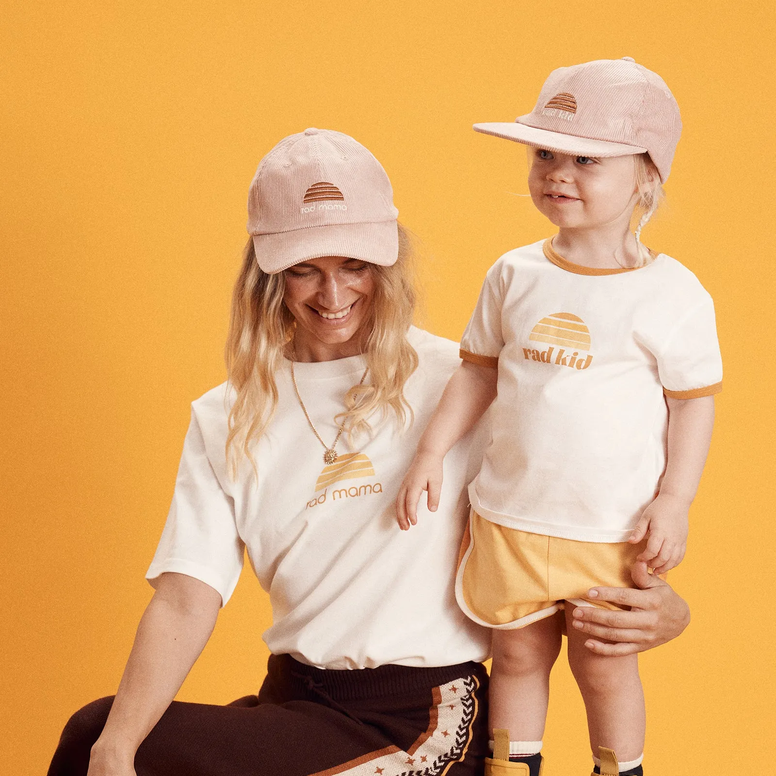Rad Mama and Rad Kid Cord Cap Bundle - Mauve
