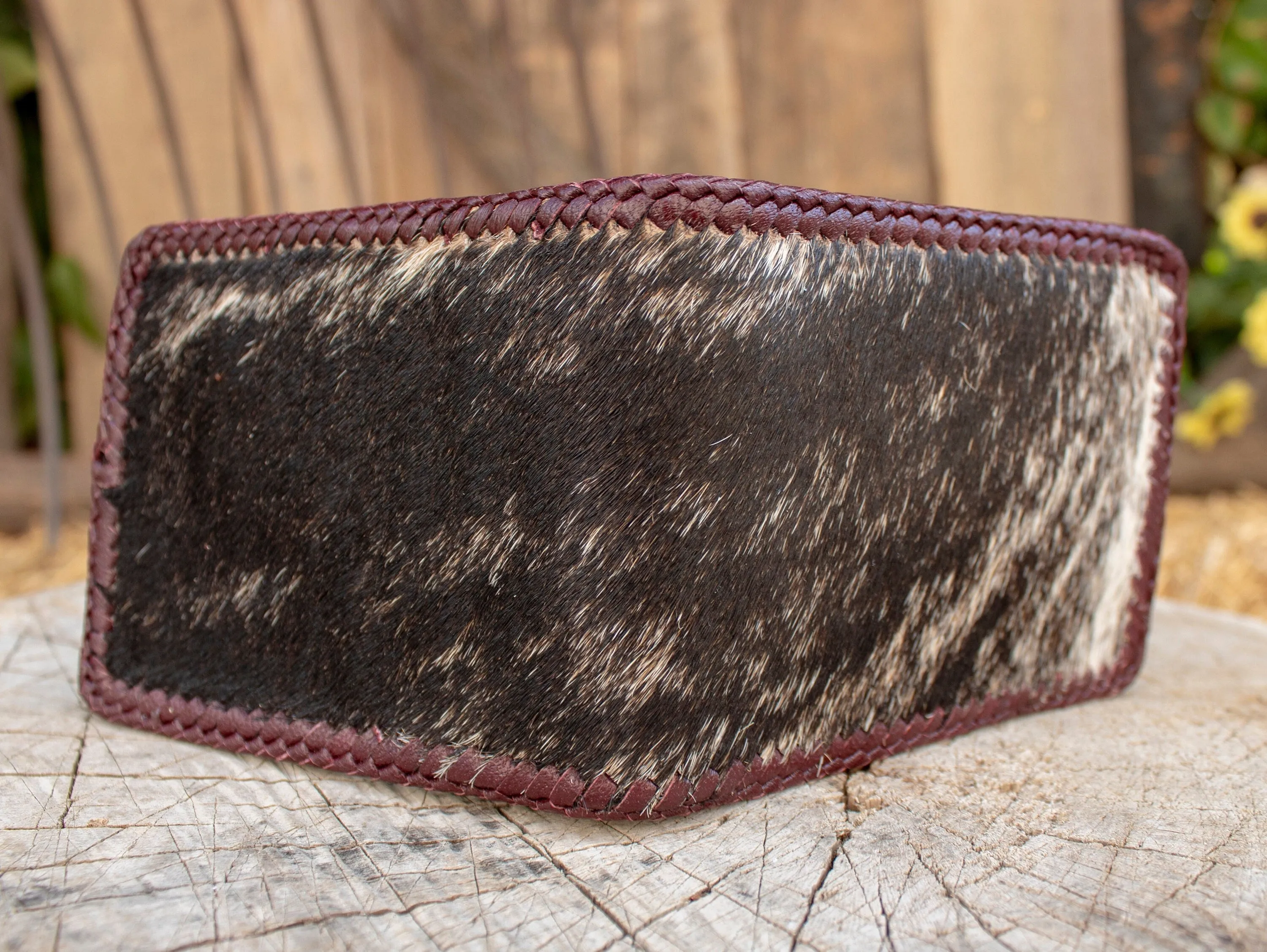 Real COWHIDE NATURAL HAIR cowboy leather western wallet cartera