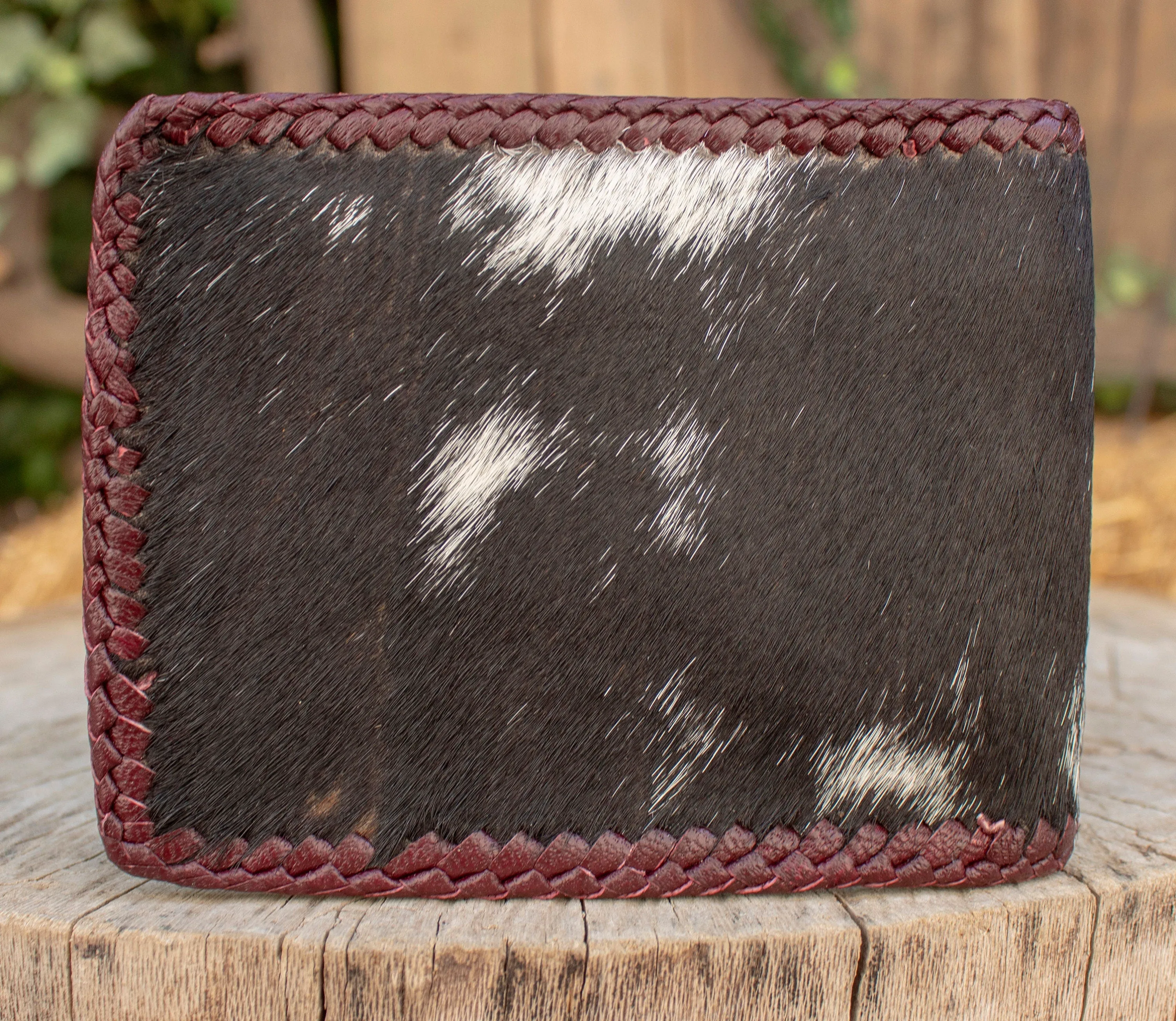 Real COWHIDE NATURAL HAIR cowboy leather western wallet cartera