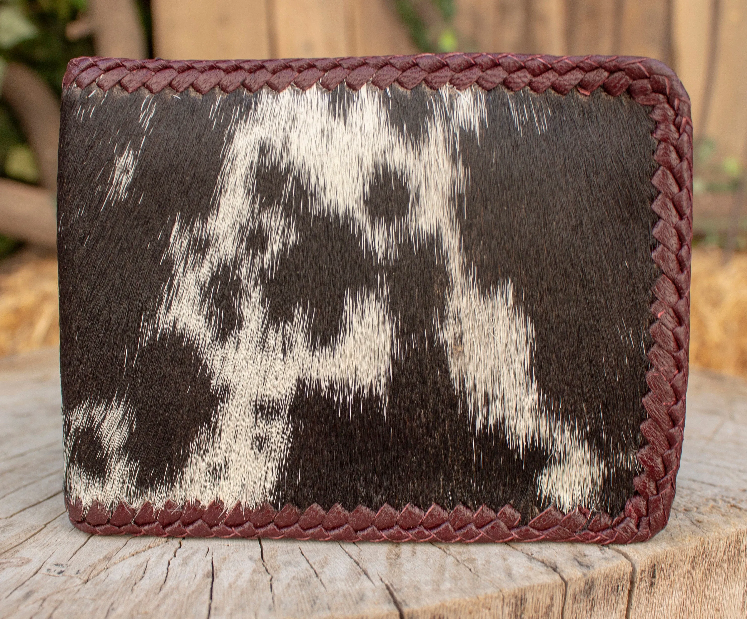 Real COWHIDE NATURAL HAIR cowboy leather western wallet cartera