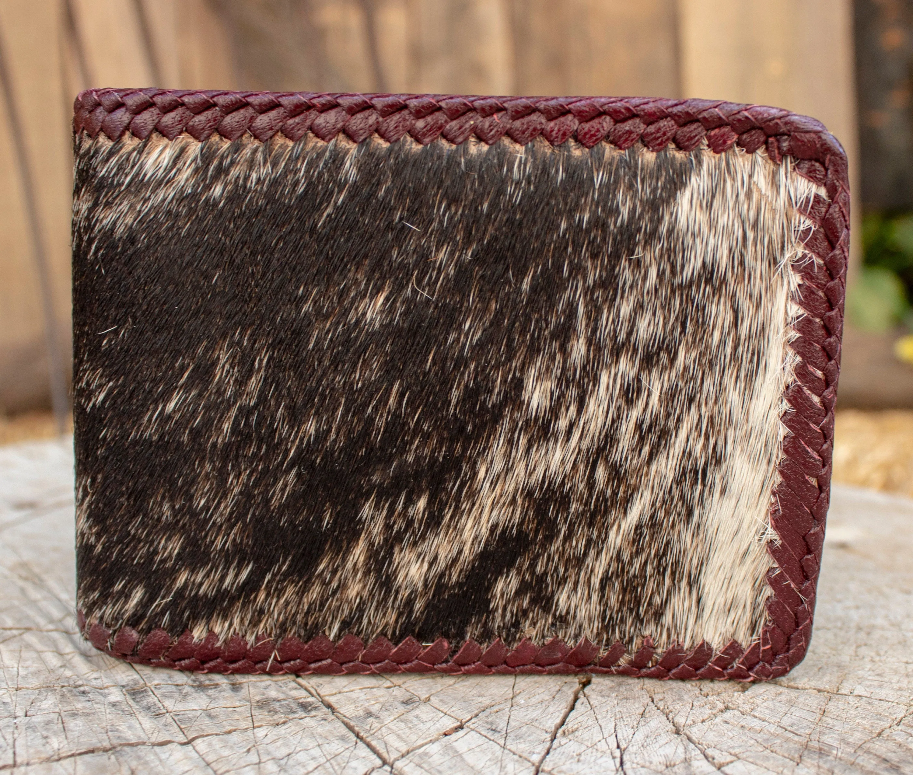 Real COWHIDE NATURAL HAIR cowboy leather western wallet cartera