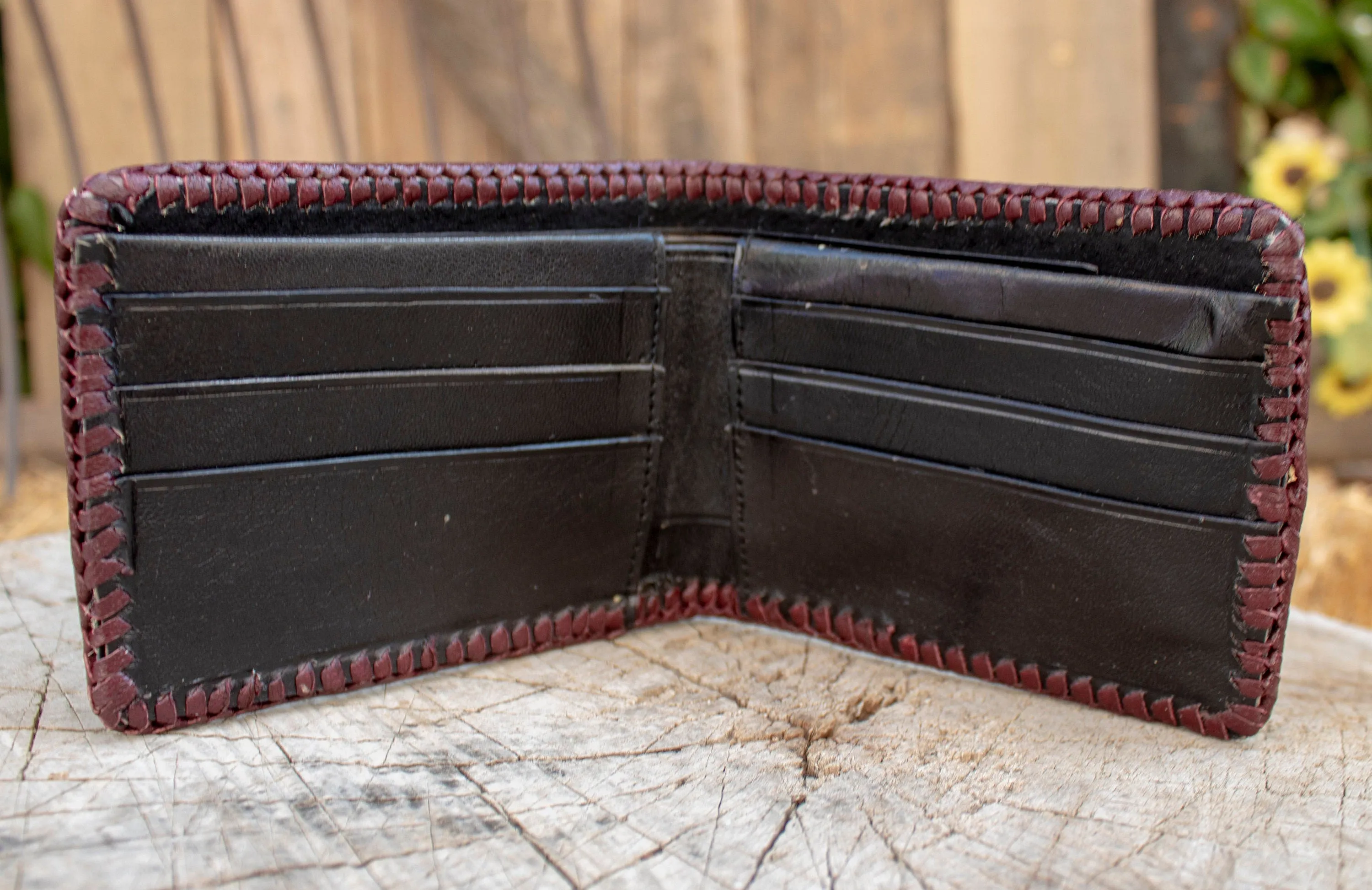 Real COWHIDE NATURAL HAIR cowboy leather western wallet cartera