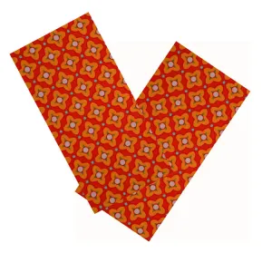 RED & ORANGE TILE FLORAL NAPKIN SET
