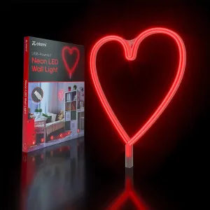 Red Heart Neon LED Wall Light