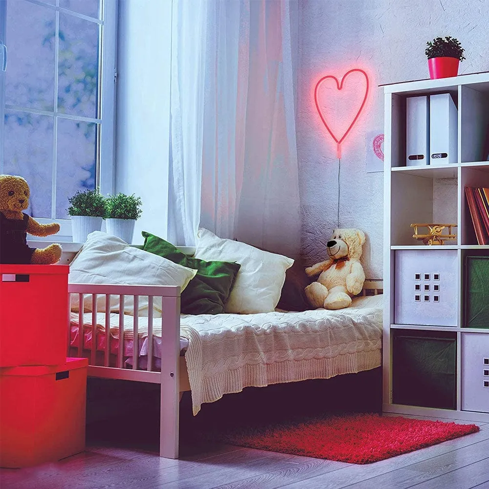 Red Heart Neon LED Wall Light