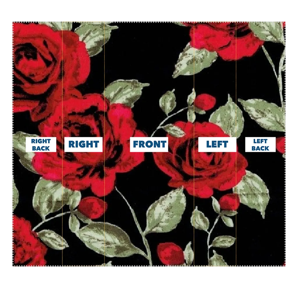 Red Roses on Black Neck Gaiter/Face Mask