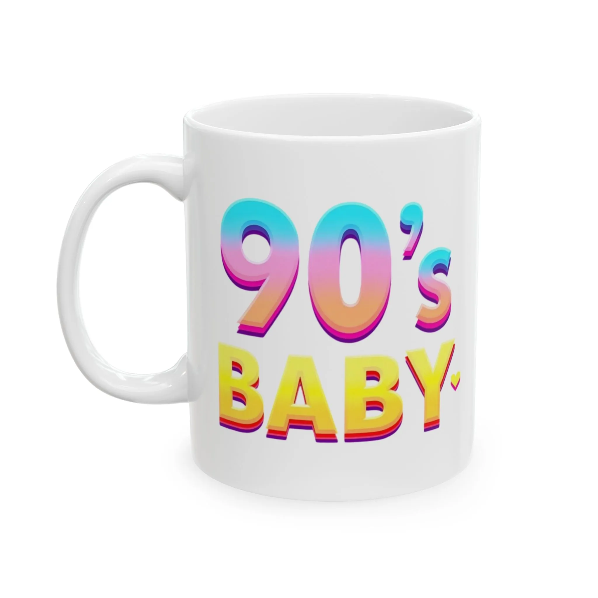 Retro 90's Baby Ceramic Mug - Colorful Prints for Nostalgic Coffee Lovers