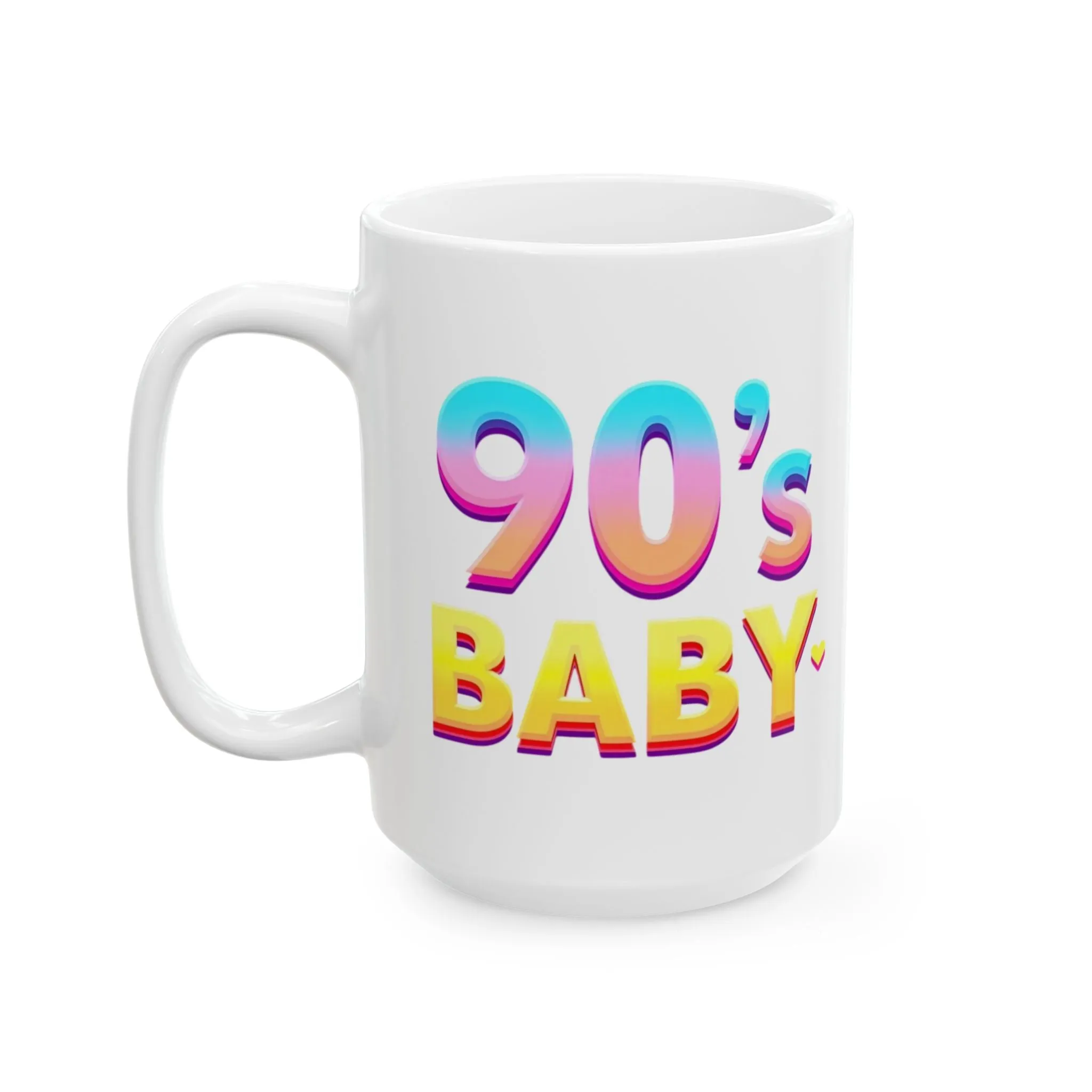 Retro 90's Baby Ceramic Mug - Colorful Prints for Nostalgic Coffee Lovers