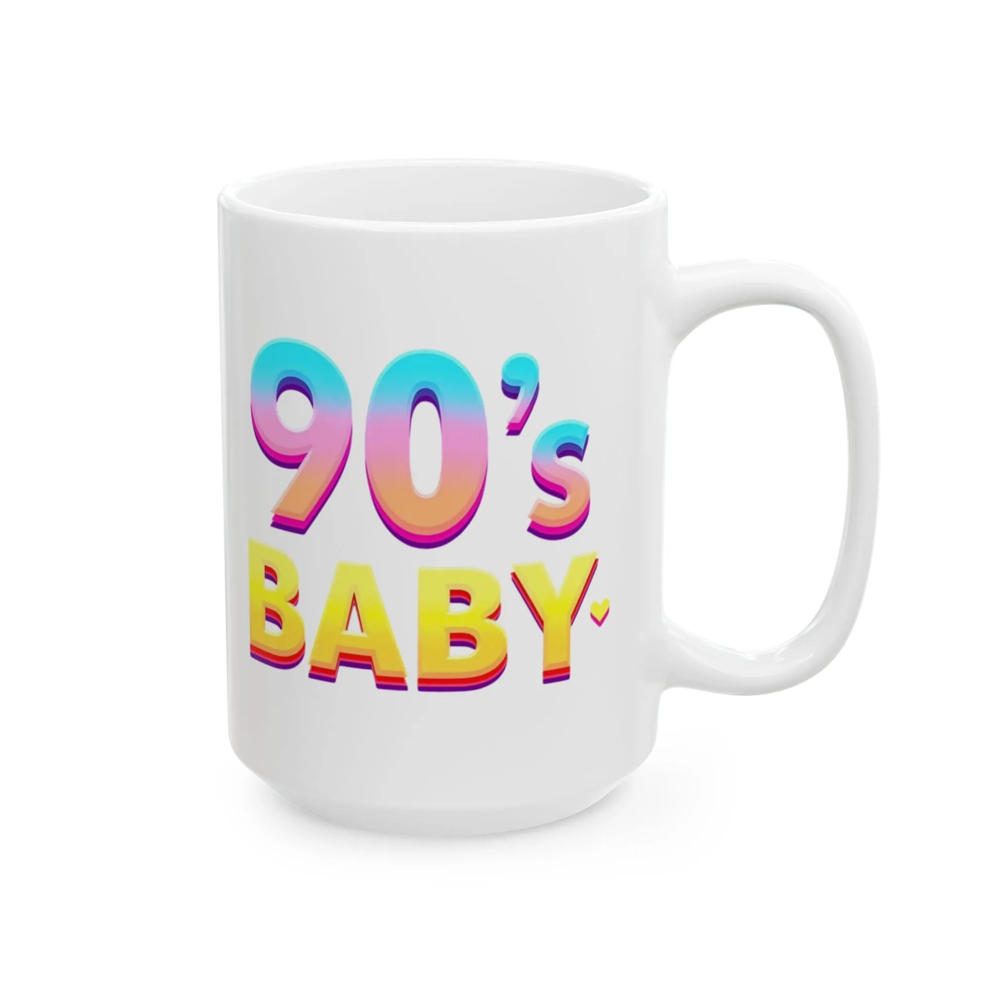 Retro 90's Baby Ceramic Mug - Colorful Prints for Nostalgic Coffee Lovers