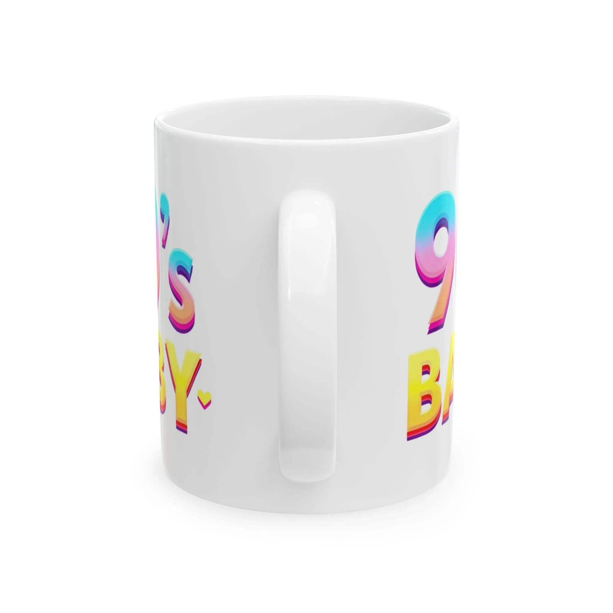 Retro 90's Baby Ceramic Mug - Colorful Prints for Nostalgic Coffee Lovers