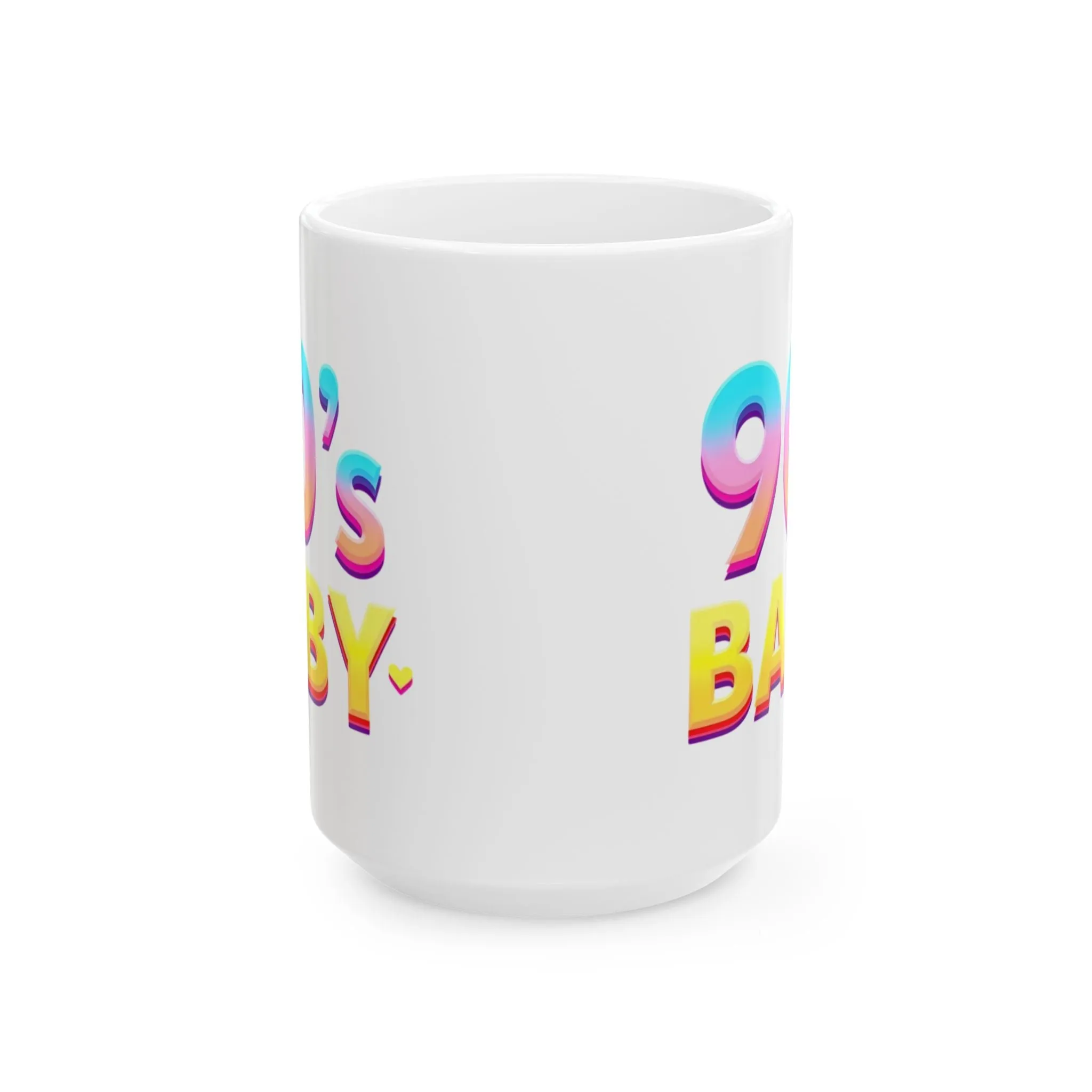 Retro 90's Baby Ceramic Mug - Colorful Prints for Nostalgic Coffee Lovers