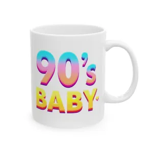 Retro 90's Baby Ceramic Mug - Colorful Prints for Nostalgic Coffee Lovers