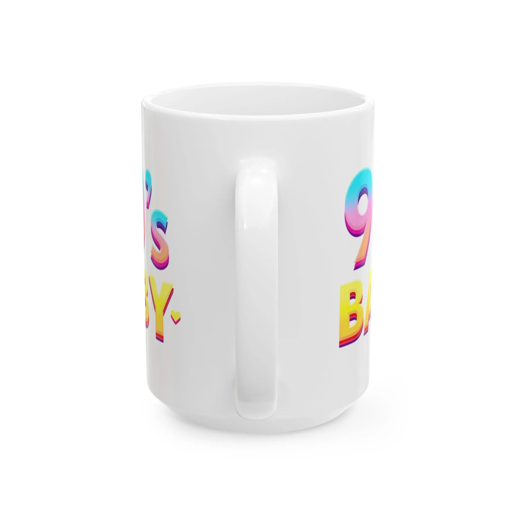 Retro 90's Baby Ceramic Mug - Colorful Prints for Nostalgic Coffee Lovers