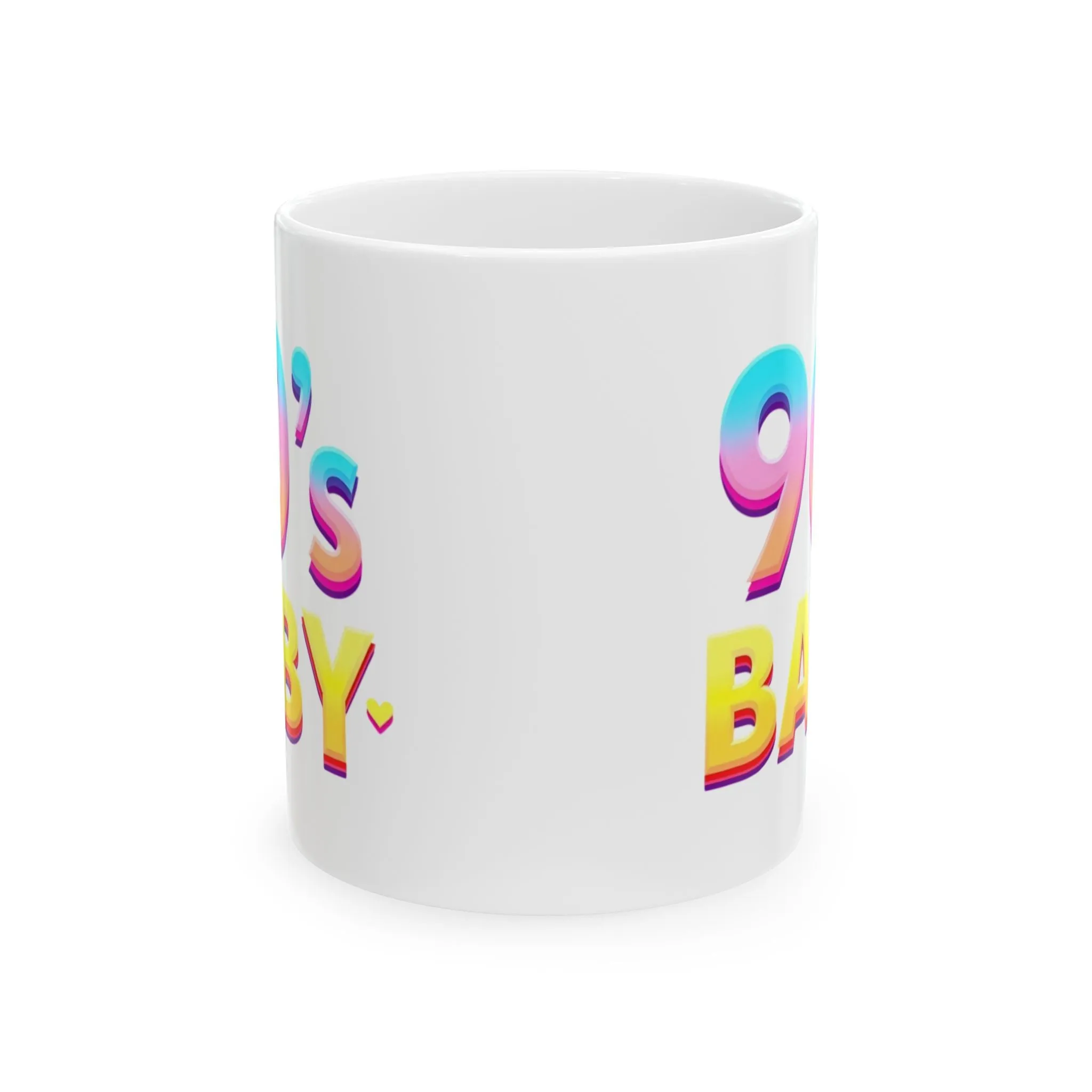Retro 90's Baby Ceramic Mug - Colorful Prints for Nostalgic Coffee Lovers