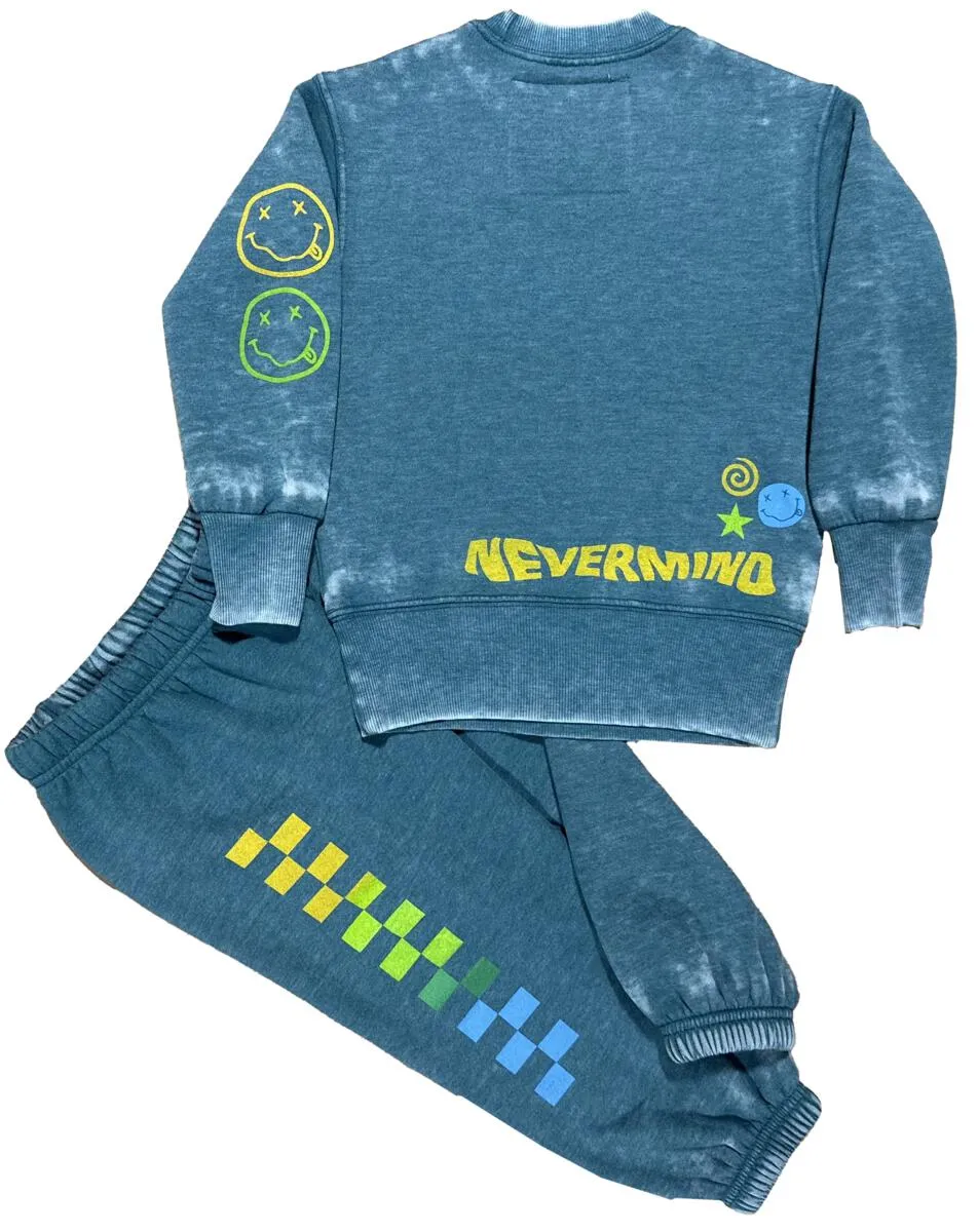 Rowdy Sprouts Rainbow Check Sweatpants River Green