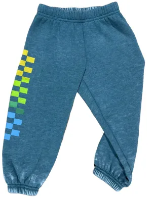 Rowdy Sprouts Rainbow Check Sweatpants River Green