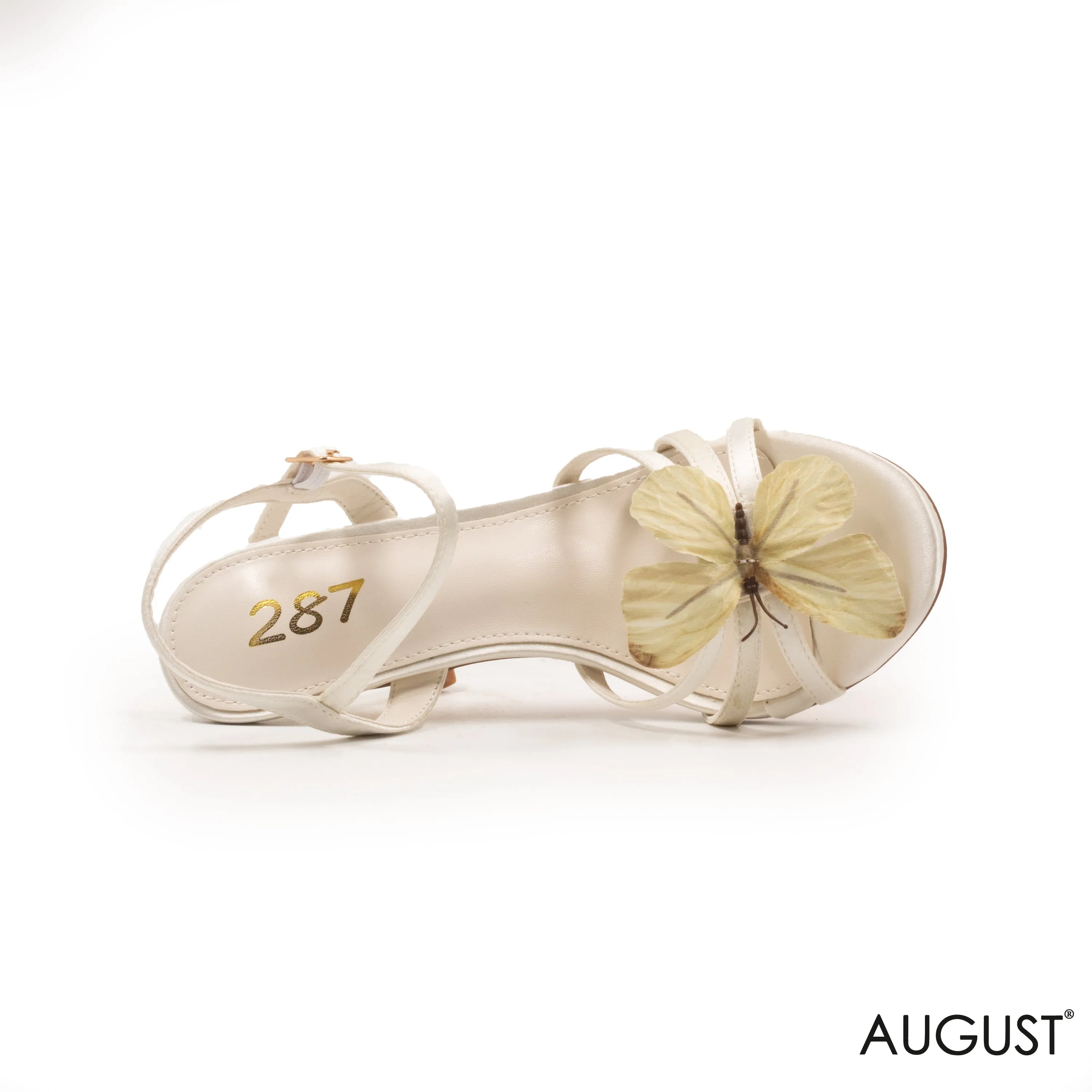 SATIN STRAPPY HEELED SANDAL WITH DETAILS BUTTERFLY