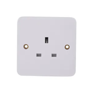 Schneider Electric GGBL3050 Lisse White Moulded 13A SP 1G Unswitched Socket