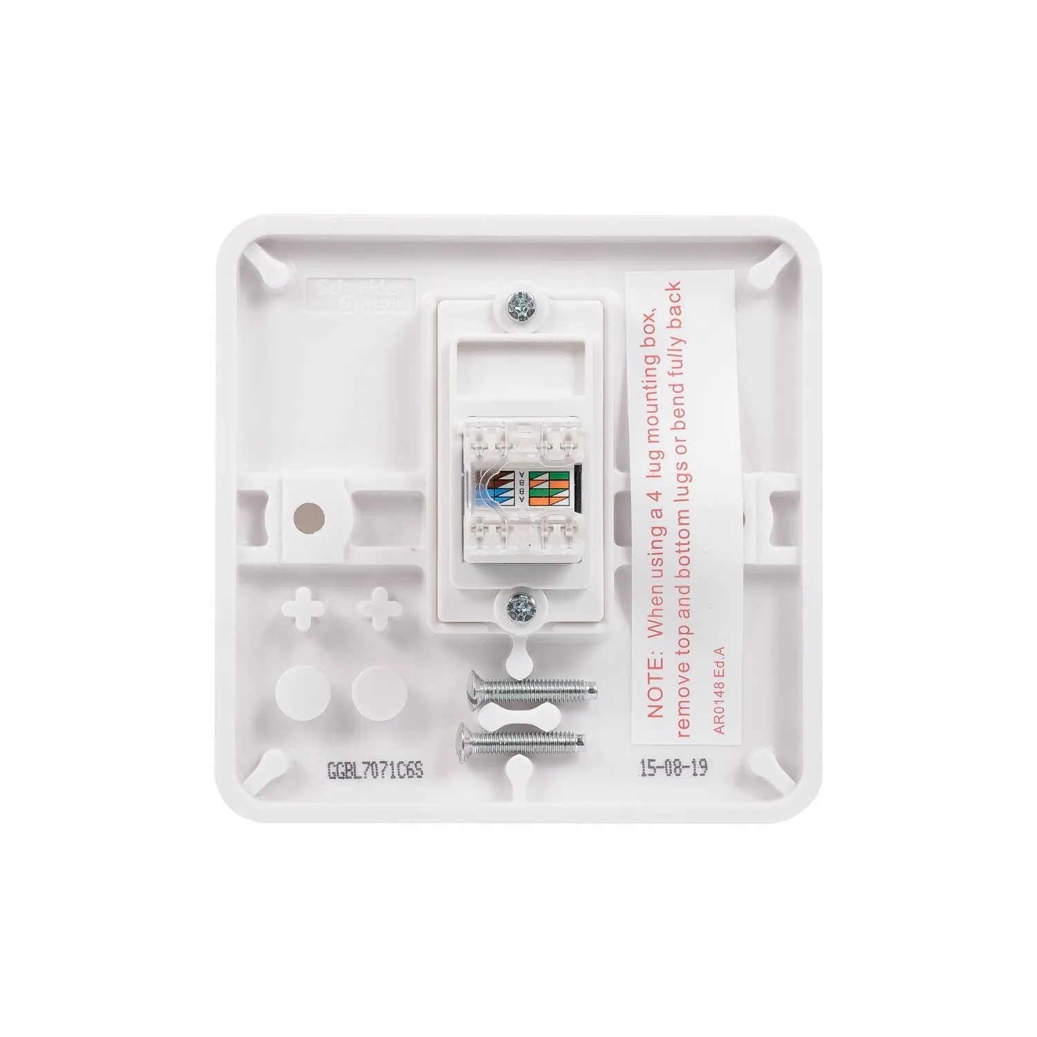 Schneider Electric GGBL7071C6S Lisse White Moulded Single RJ45 CAT6 Data Socket (Display Packaged)