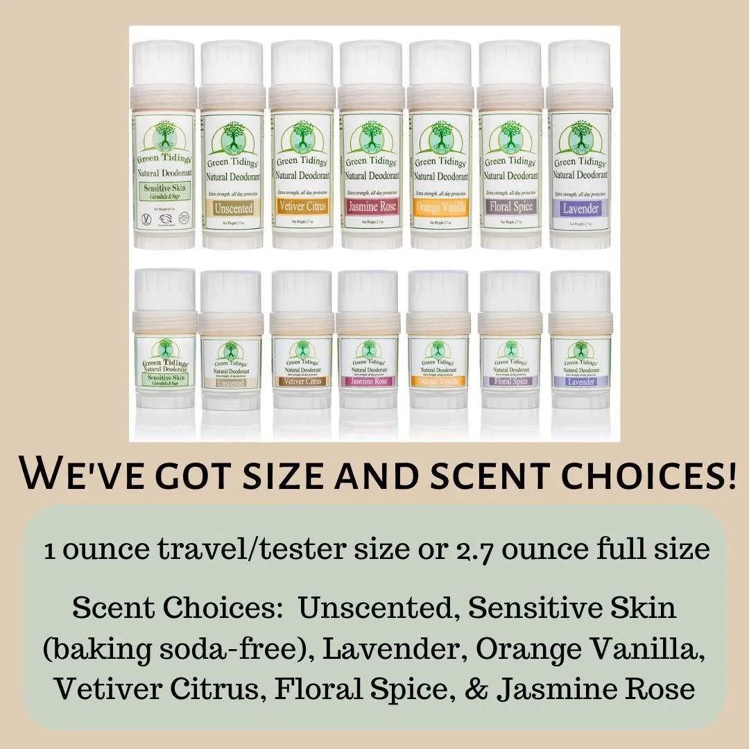 Sensitive Skin Natural Deodorant, Calendula & Sage (1 Ounce) (No Baking Soda)