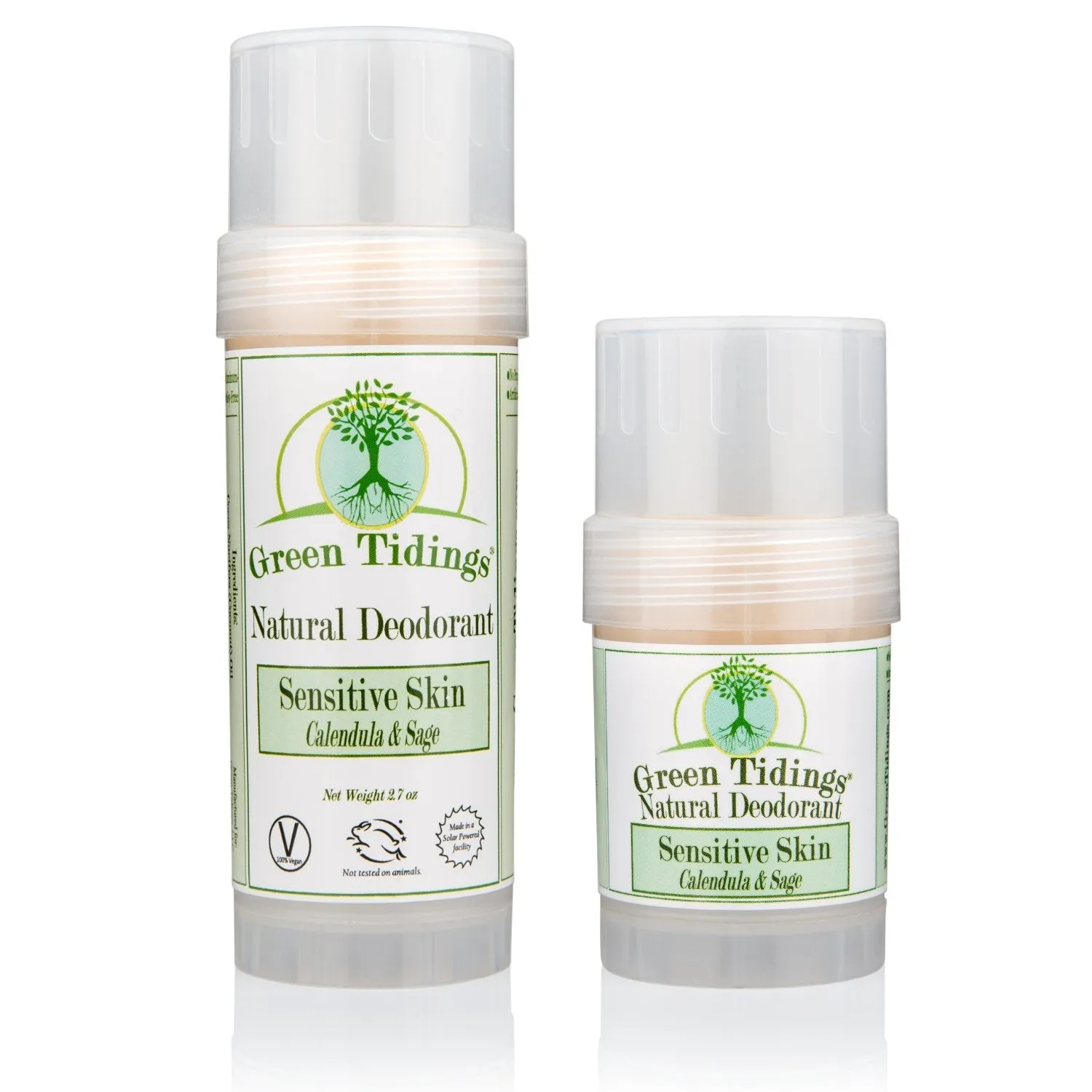 Sensitive Skin Natural Deodorant, Calendula & Sage (1 Ounce) (No Baking Soda)