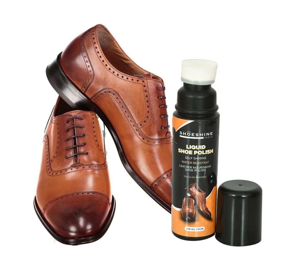 SHOESHINE Liquid shoe polish - Neutral (Pack of 2)- sponge top for leather boots, formal and dress shoes