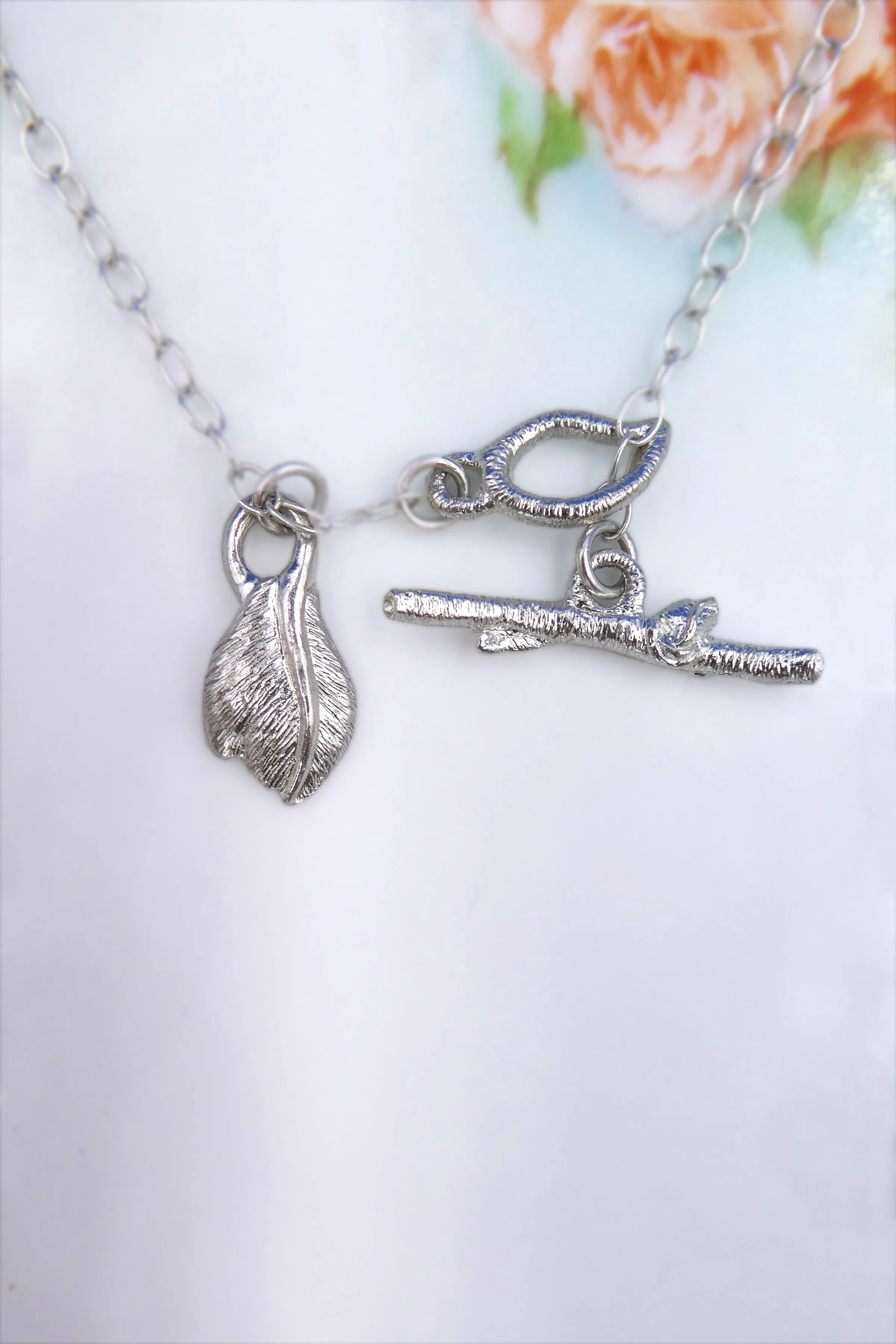 Silver Donut with Rainbow Sprinkles Necklace