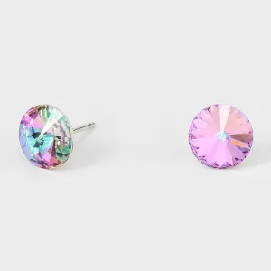 Small Multi-Color Round Crystal Stud Earrings | 8 mm | 123229