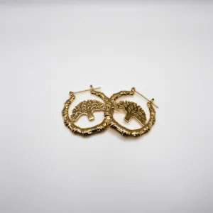 Small Oakland Bamboo Hoops
