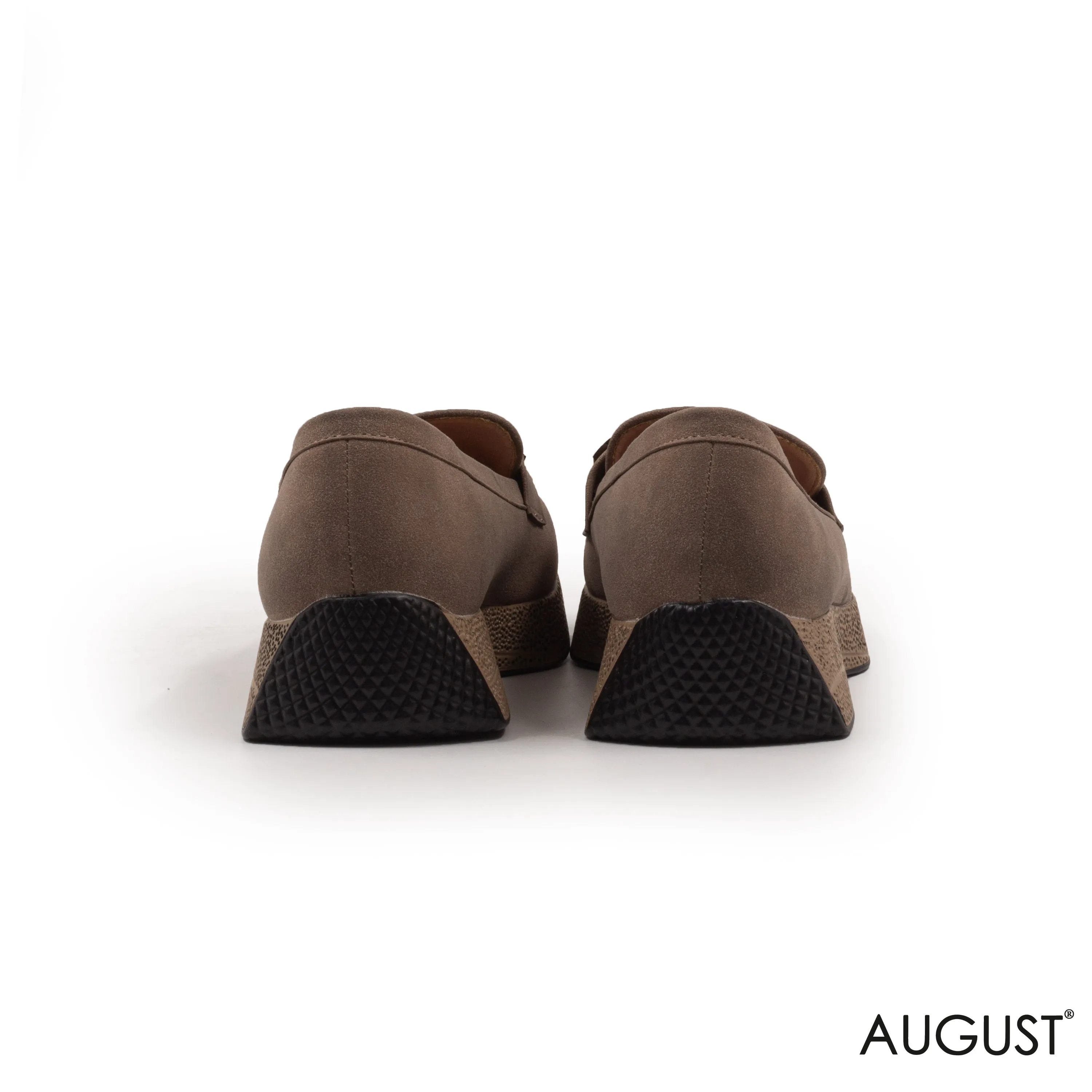 SPLIT CHAMOIS LOAFERS WITH BUCKLE