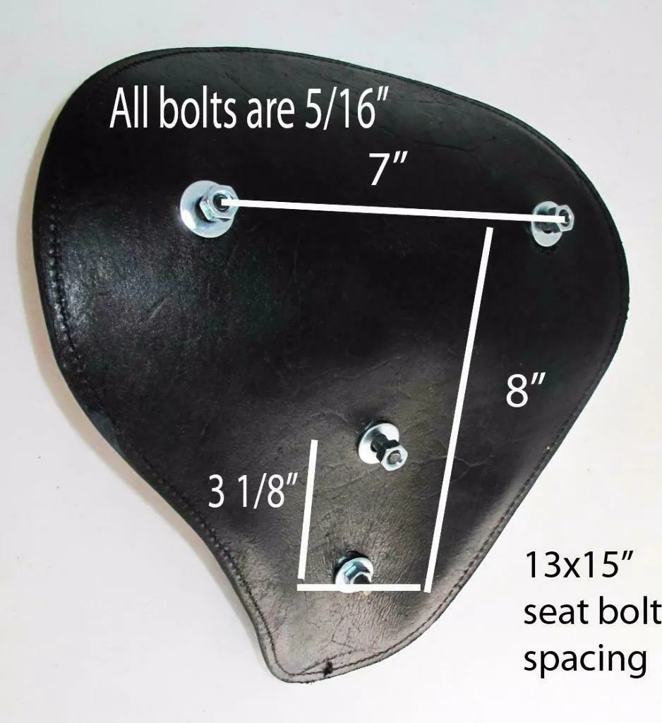 Spring Seat Chopper Bobber Harley Sportster Honda 13x15 Ant Red Tooled Leather