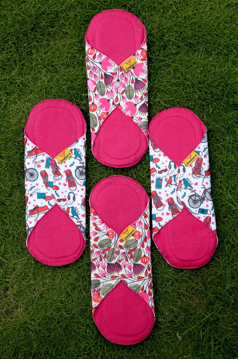 Stonesoup Petals - Mandya Classic Reusable Cloth Pads( set of 4)