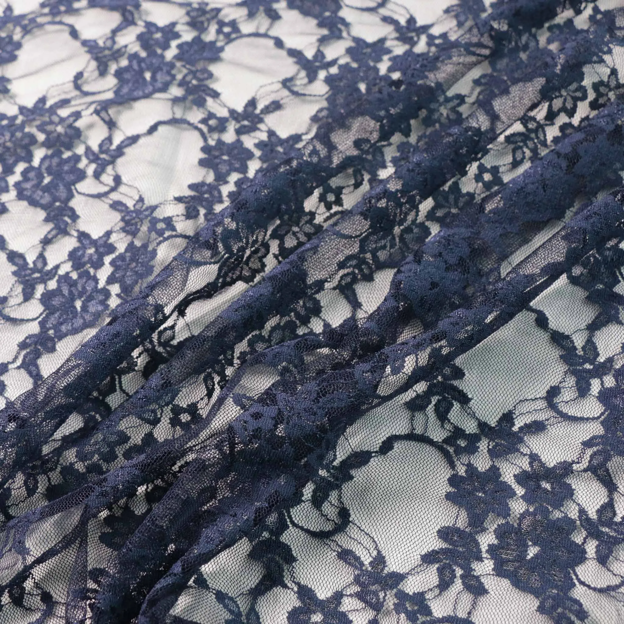 Stretchy Lace Fabric -  Black, beige and pale pink