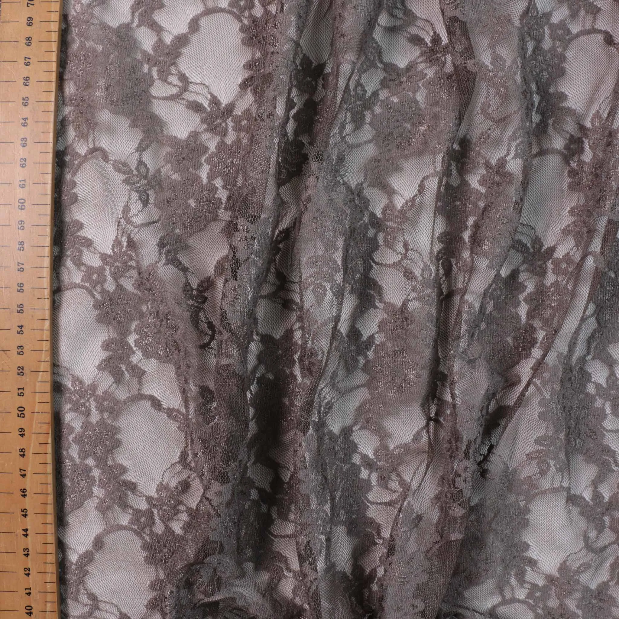 Stretchy Lace Fabric -  Black, beige and pale pink