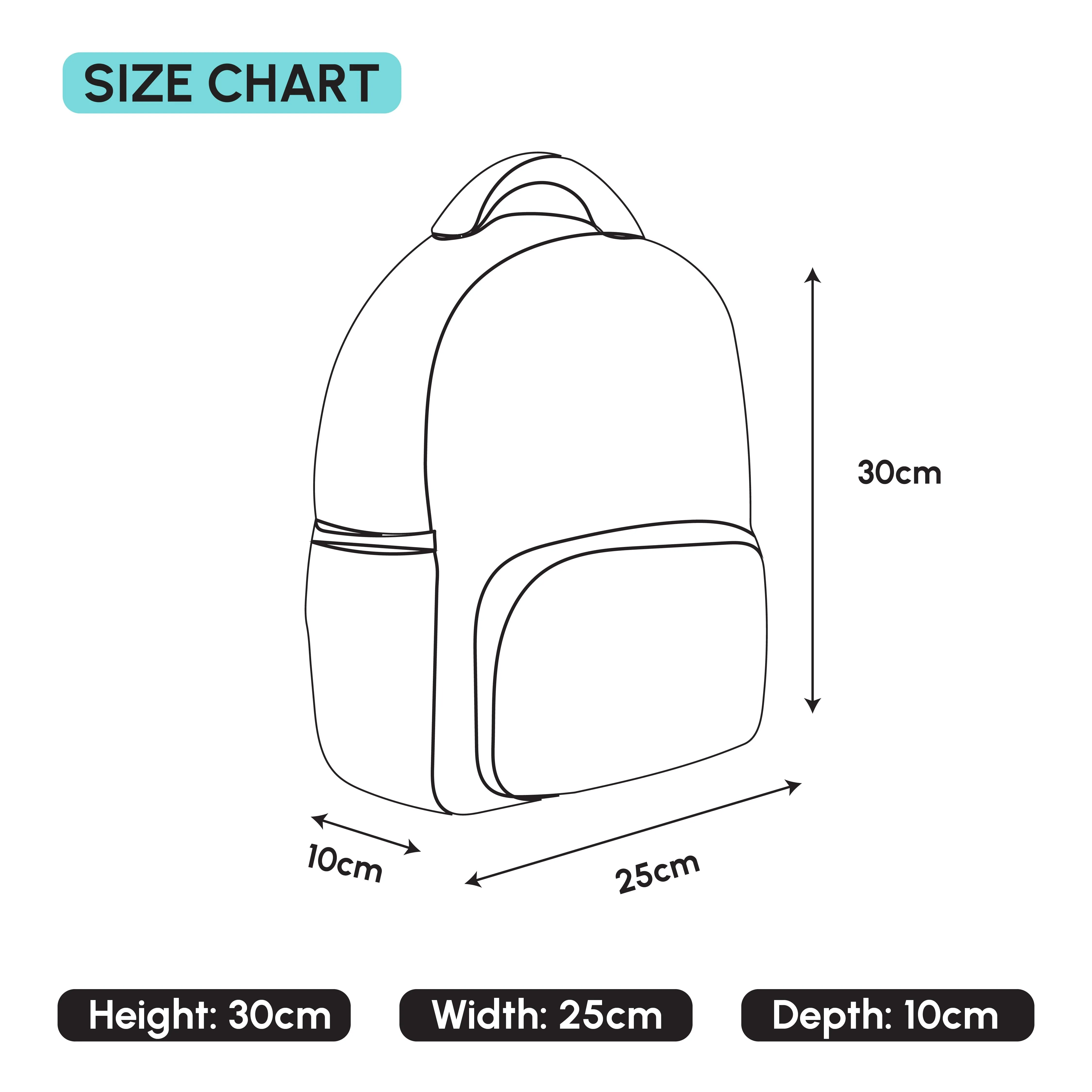 Stylish Black Themed Premium Quality Kids Backpack Bag