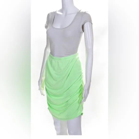 Sundry Womens Ruched Mini Green Pencil Skirt Size 4 NWT