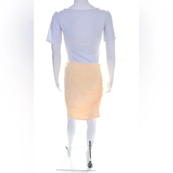 Sundry Womens Ruched Mini Peach Pencil Skirt Size 1 (XS) NWT