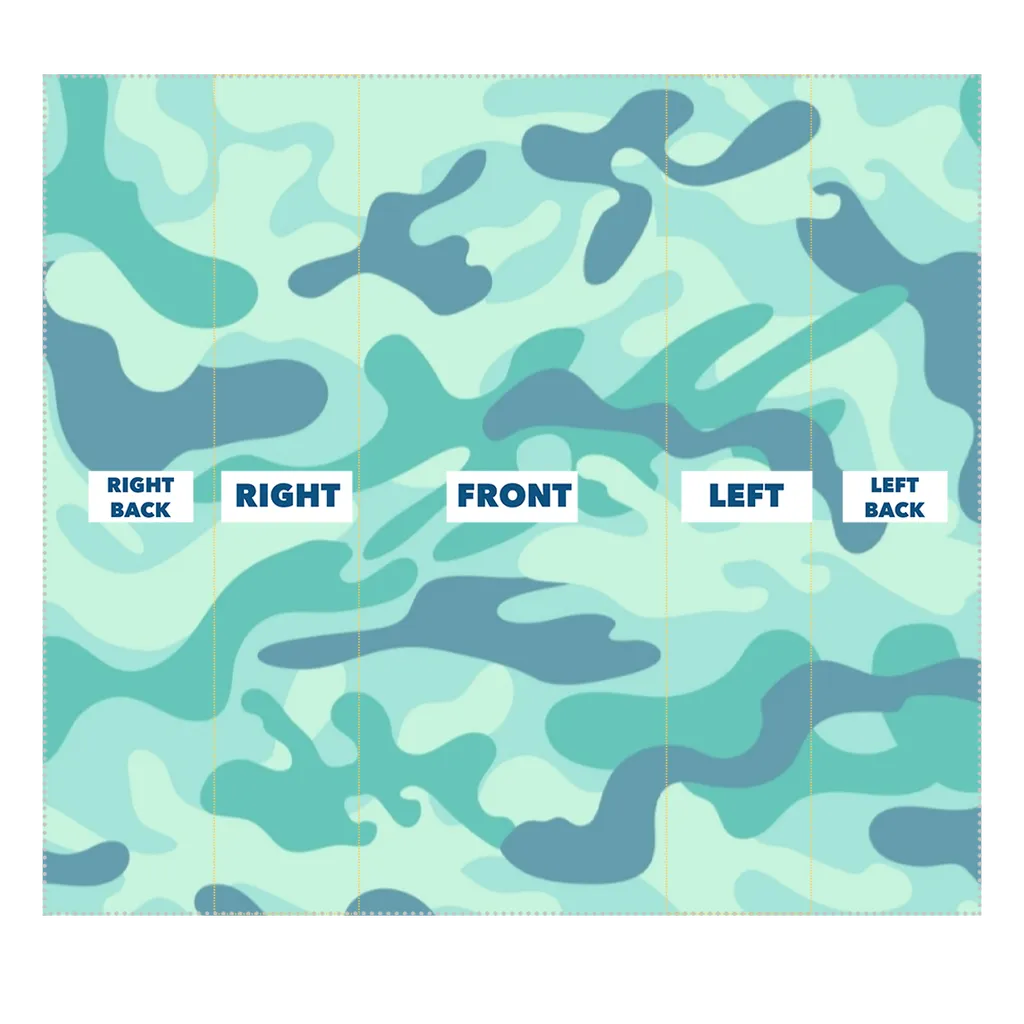 Teal Green Baja Camo Neck Gaiter/Face Mask